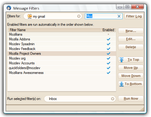 Message Filters: new features