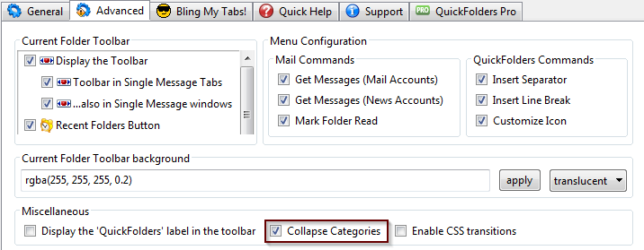 Collapse Categories Option