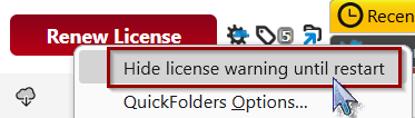 hide renewal warning