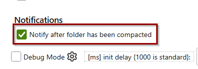 notifications options