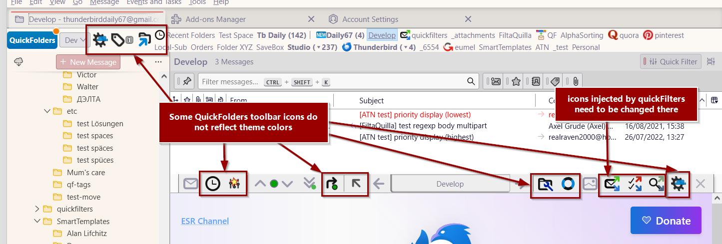 inconsistent icon colors